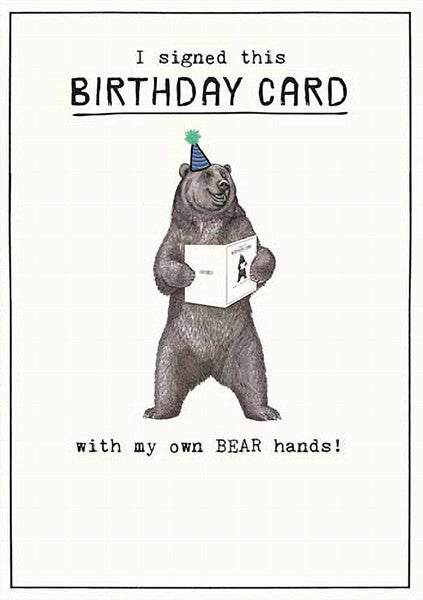 Bear Hands Birthday Card