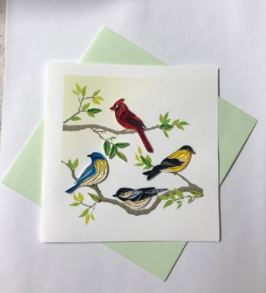 Birds Quilling Blank Art Card