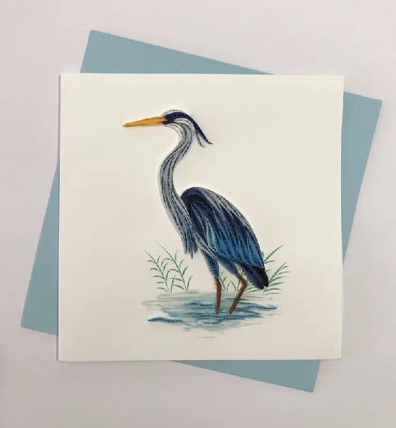 Blue Heron Quilling Blank Art Card