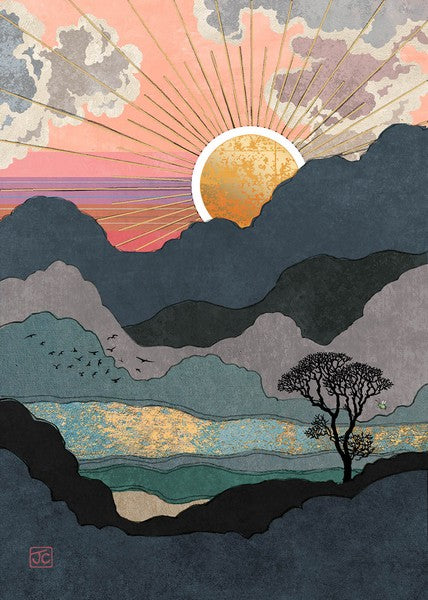 Mountain Sun Blank Art Card