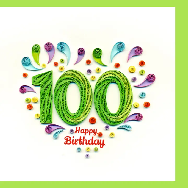 100th Birthday Quilling Card