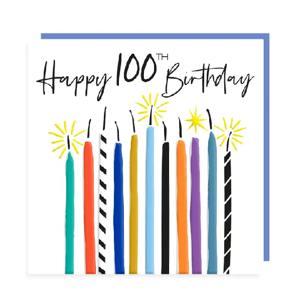 100th Candles Age Birthday Card
