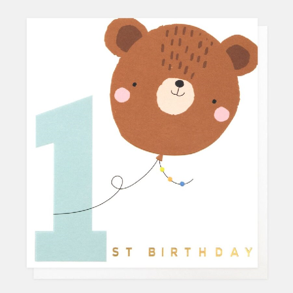 1st Birthday Bear Card