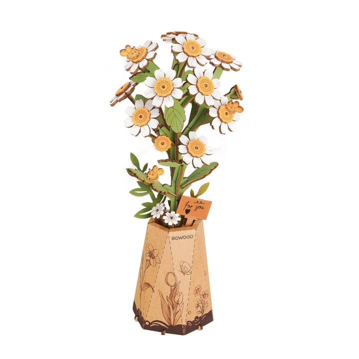 DIY 3D Wooden Flower Puzzle | Chamomile