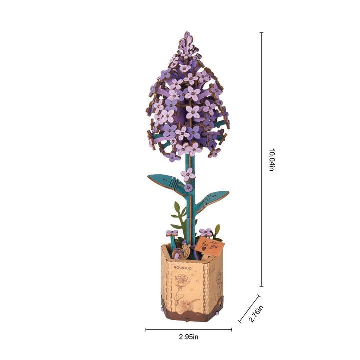 DIY 3D Wooden Flower Puzzle | Lilac