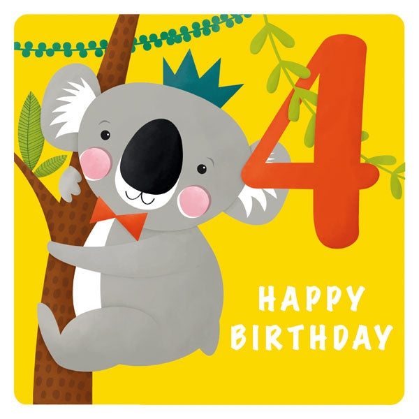 Happy 4th Birthday Koala Card