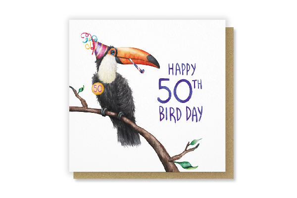 50th Bird Day Birthday Card