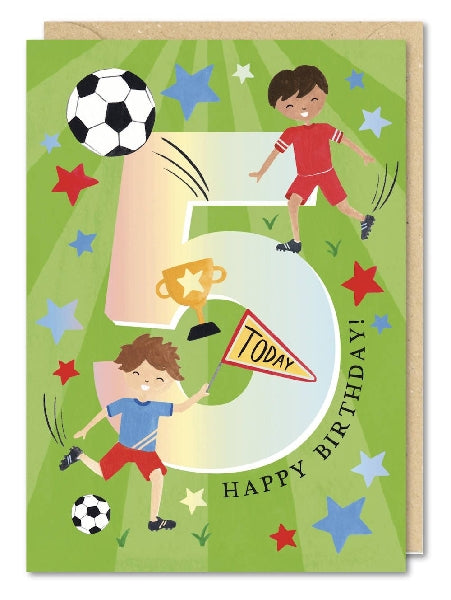 5th Birthday Soccer Age Birthday Card
