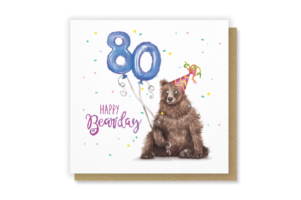 80th Bearday Birthday Card