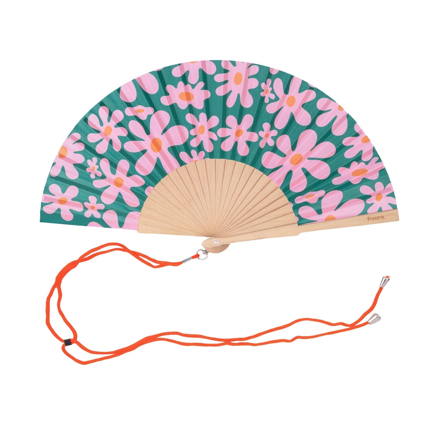 Pink & Green Flower Fan