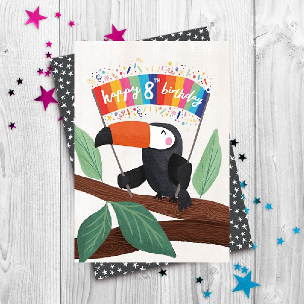 8th Toucan Age Birthday Card