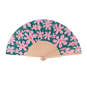 Pink & Green Flower Fan