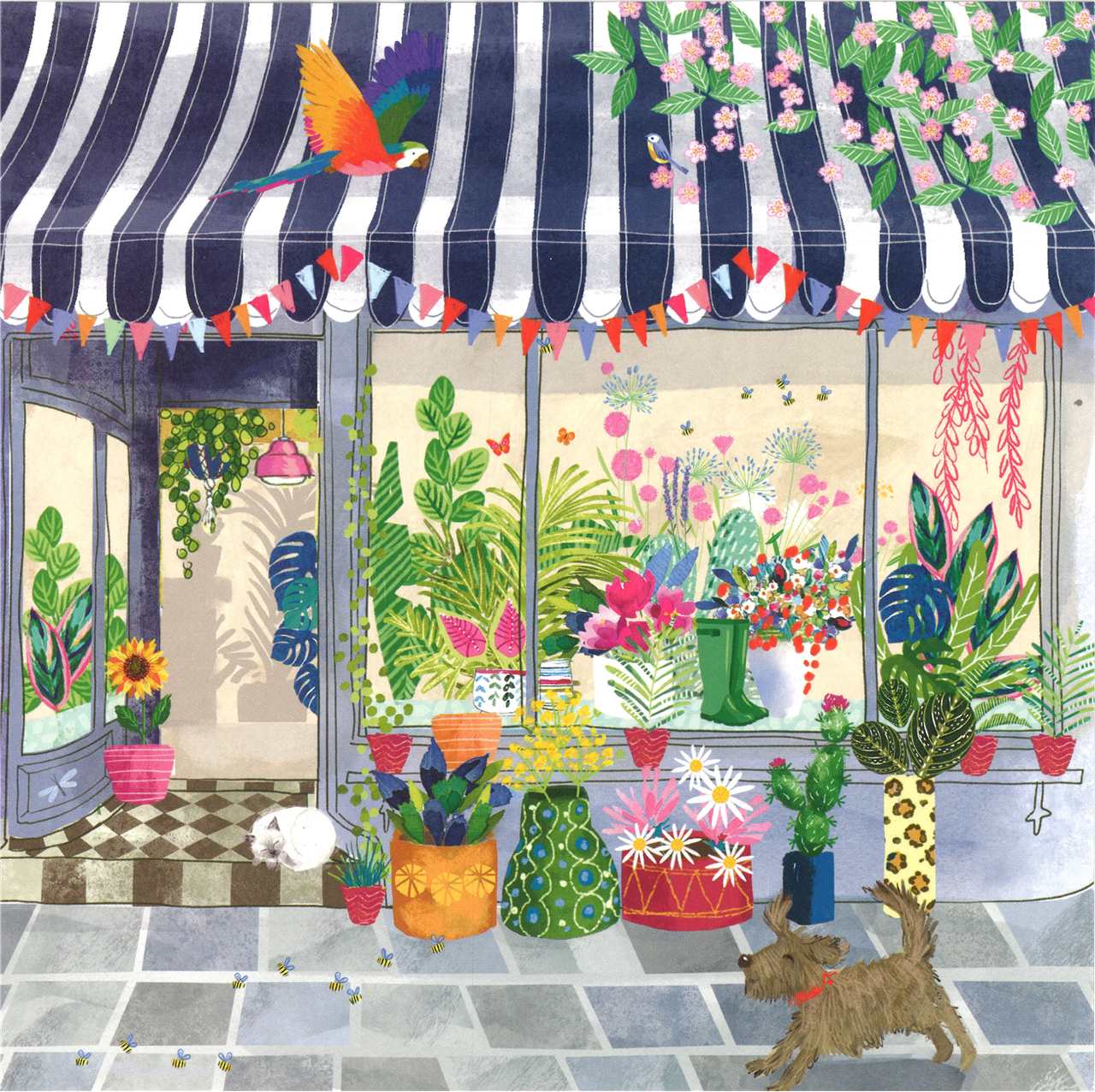 Blossoms On The Corner Birthday Card