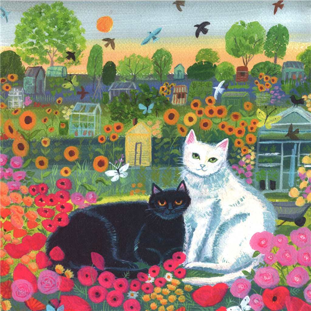 Allotment Cats Blank Art Card