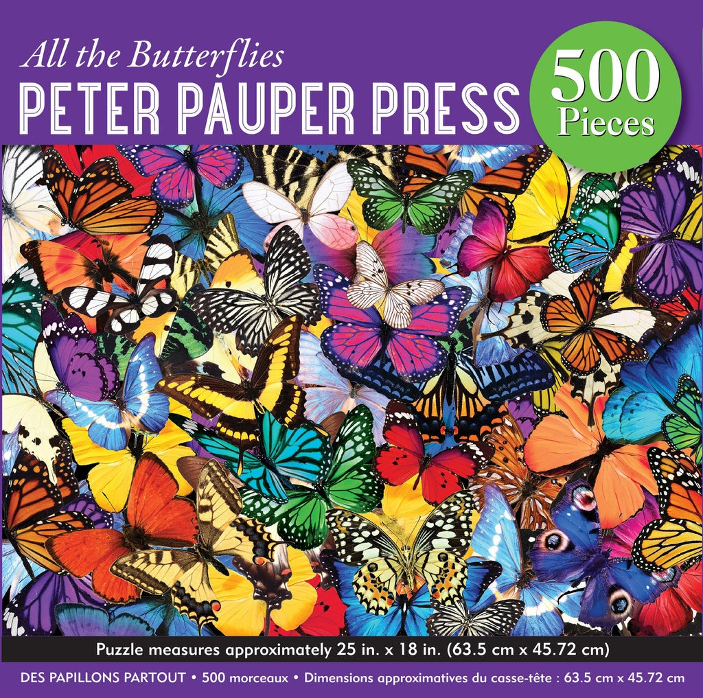 Peter Pauper 500 Piece Puzzle | All The Butterflies