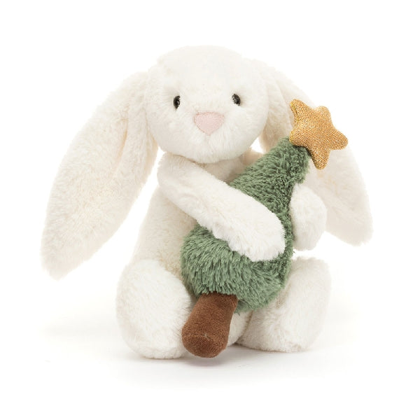 Jellycat Bashful Bunny With Christmas Tree Plush