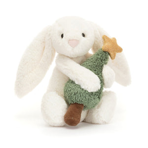 Jellycat Bashful Bunny With Christmas Tree Plush