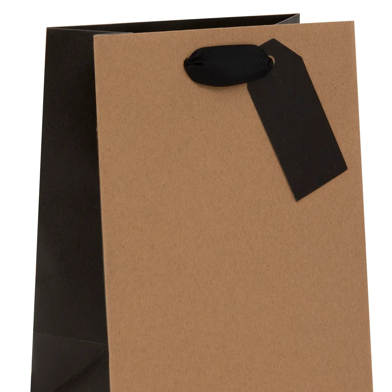 Medium Ribbed Kraft/Black Gift Bag