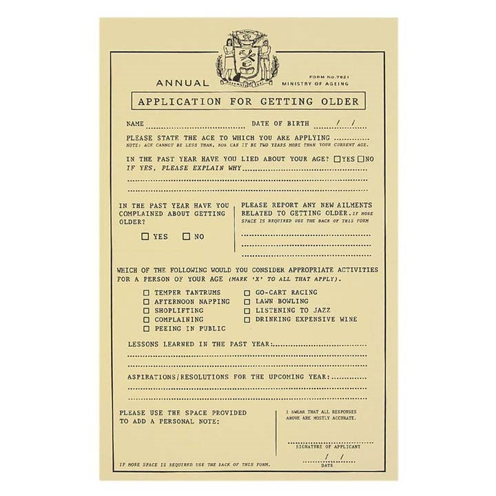 Application For Getting Old Birthday Card