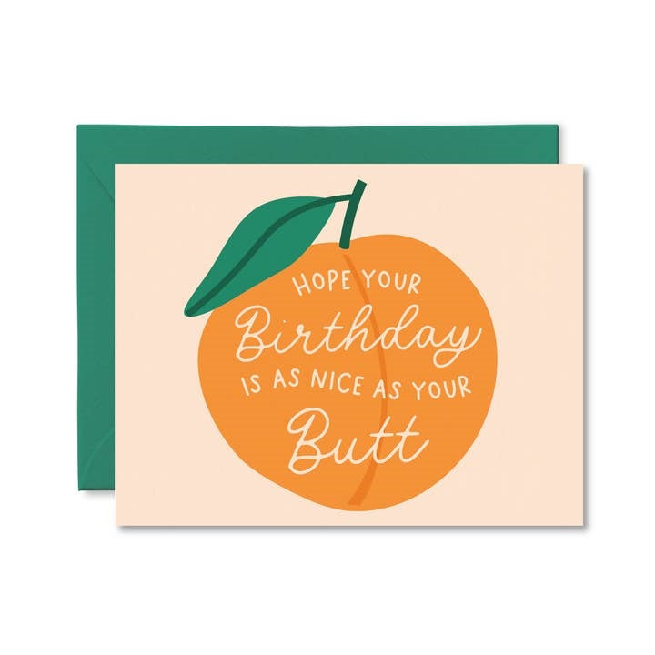 Peachy Butt Birthday Card