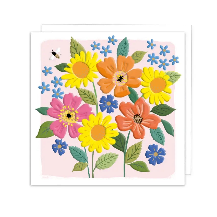 Floral Bee Blank Art Card