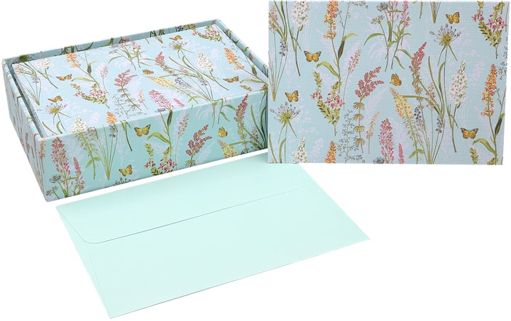 Blooms And Butterflies Blank Notecards