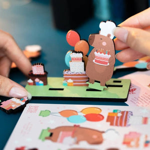 Dapple & Dot Wooden Pop Out Card | Capy Birthday