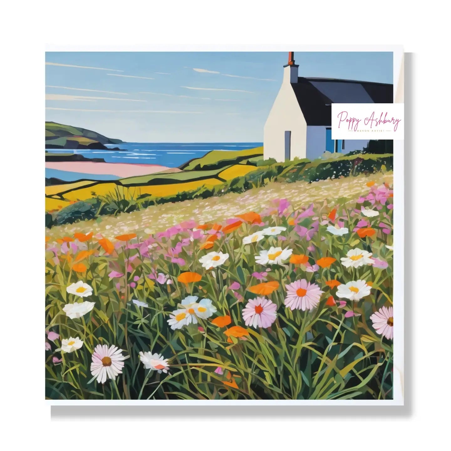 Coastal Cottage Blank Art Card