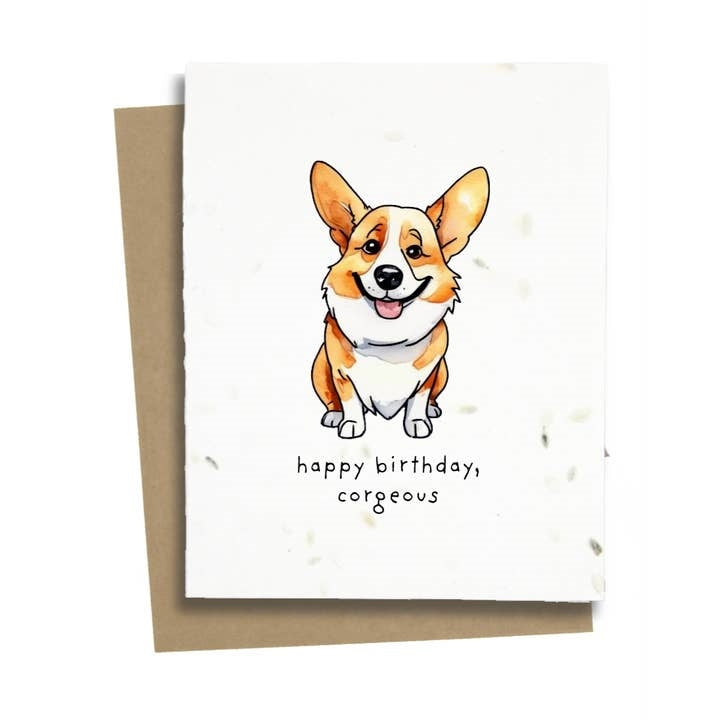 Corgi Plantable Birthday Card