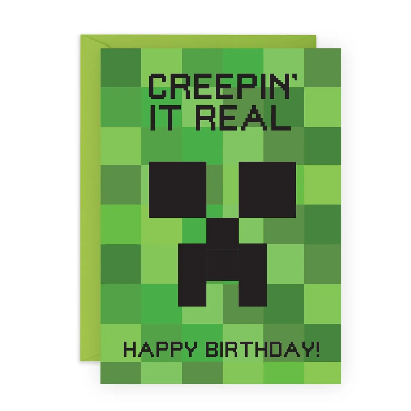 Creepin' It Real Gamer Minecraft Birthday Card