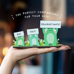 Dapple & Dot Wooden Pop Out Card | Do Not Procrastinate Frogs