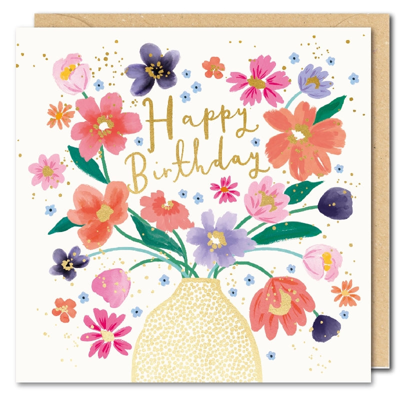 Vase Of Flowers Birthday Card