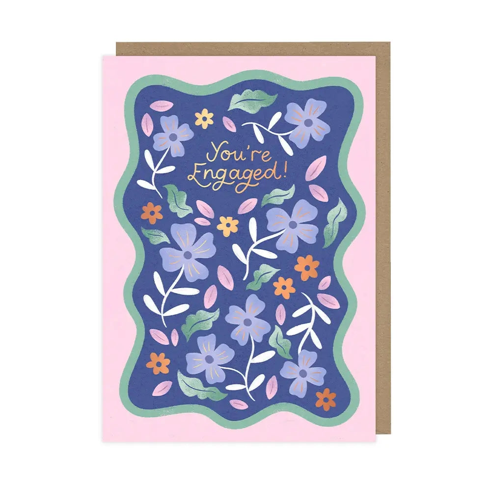 Floral Whimsy Engagement Card