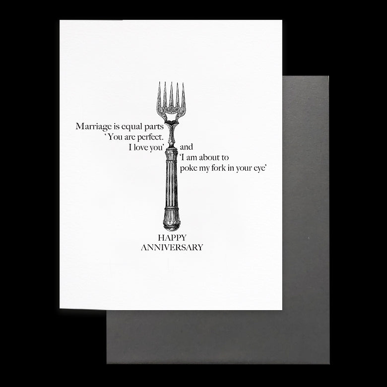 Fork In The Eye Anniversary Card