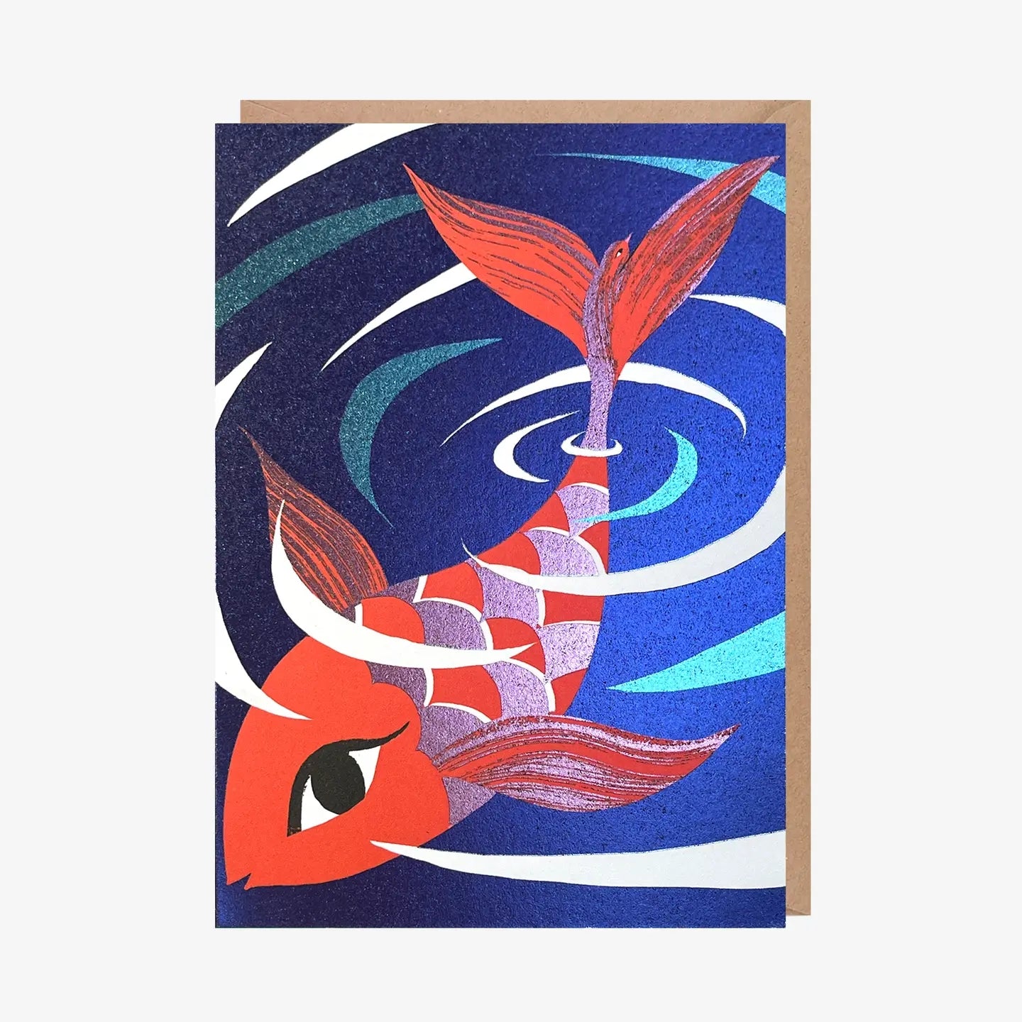 Fish Bird Blank Art Card