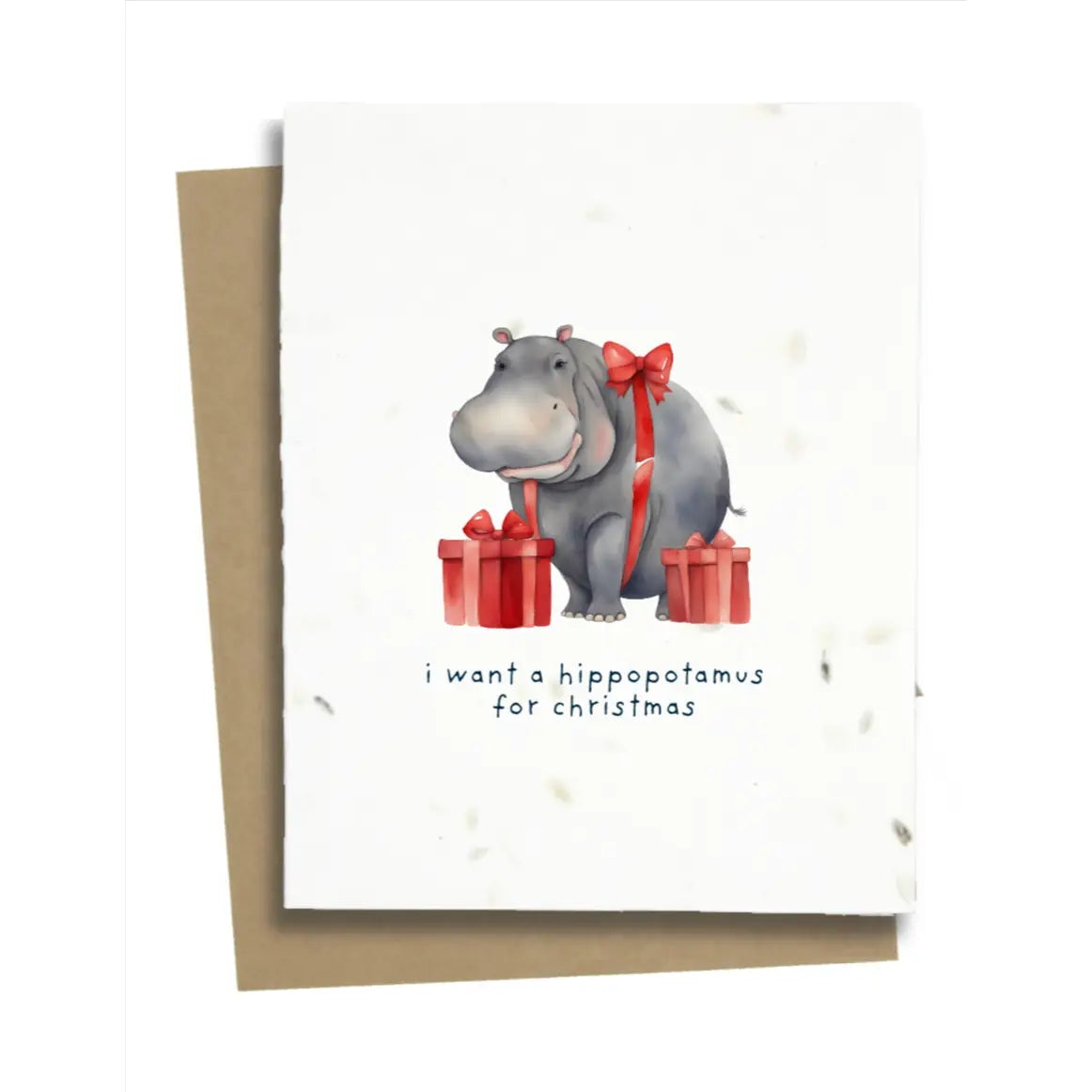 Hippo Plantable Christmas Card