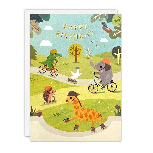 Animals In The Park Birthday Card