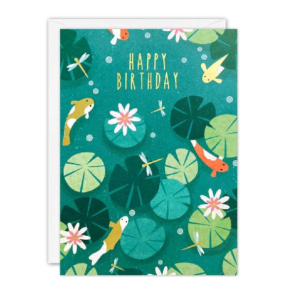 Fish Pond Birthday Card