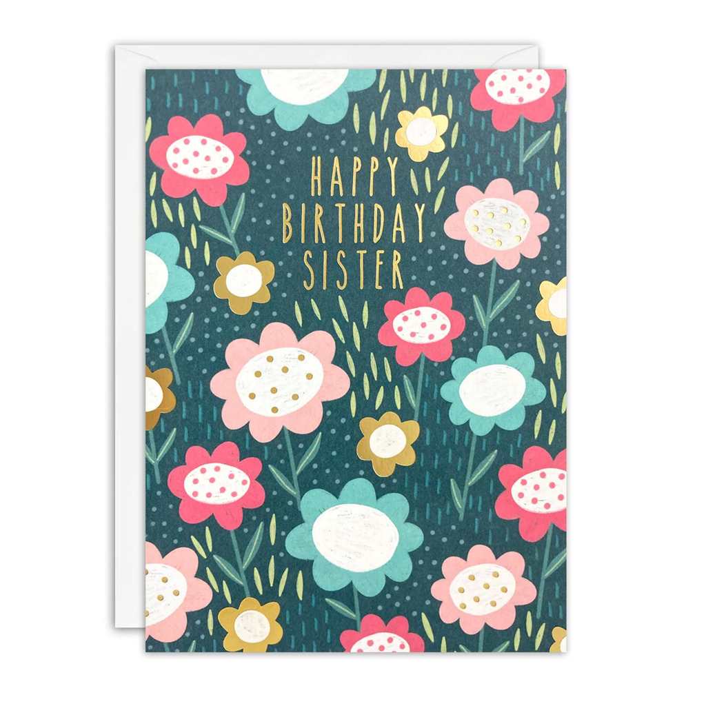 Floral Sister Relative Birthday Card