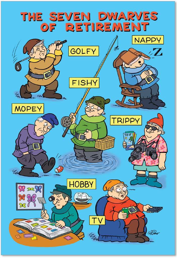 Seven Dwarves Of Retirement Card