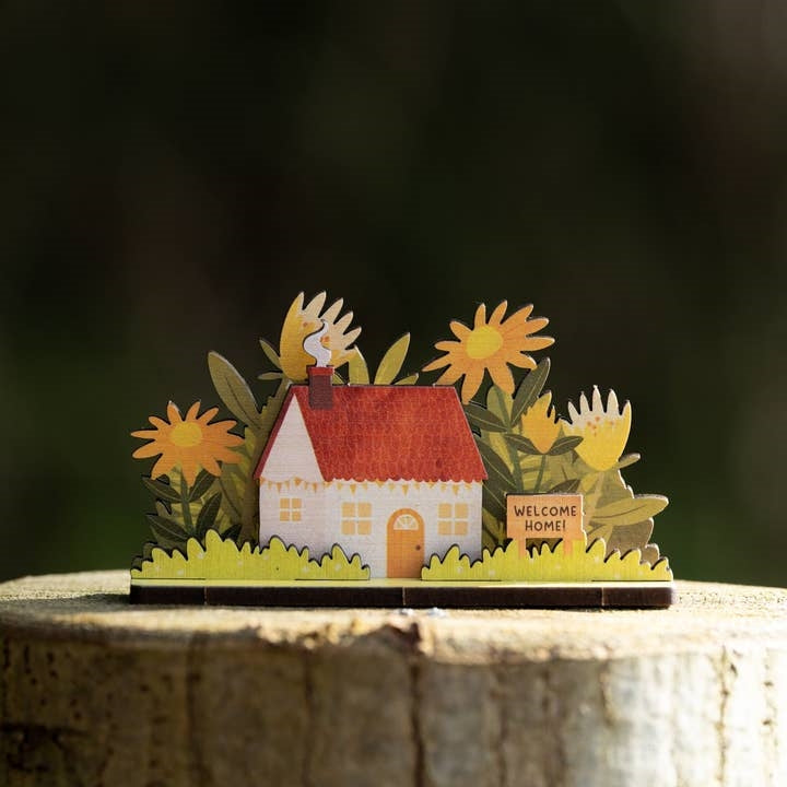 Dapple & Dot Wooden Pop Out Card | New Home