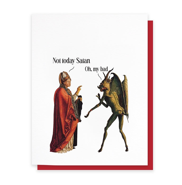 Not Today Satan Blank Humour Card