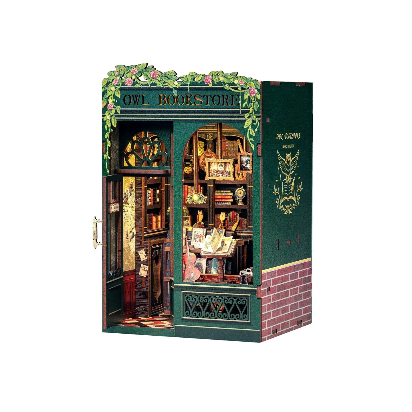 Miniature Diy Kit Book Nook | Owl Bookstore