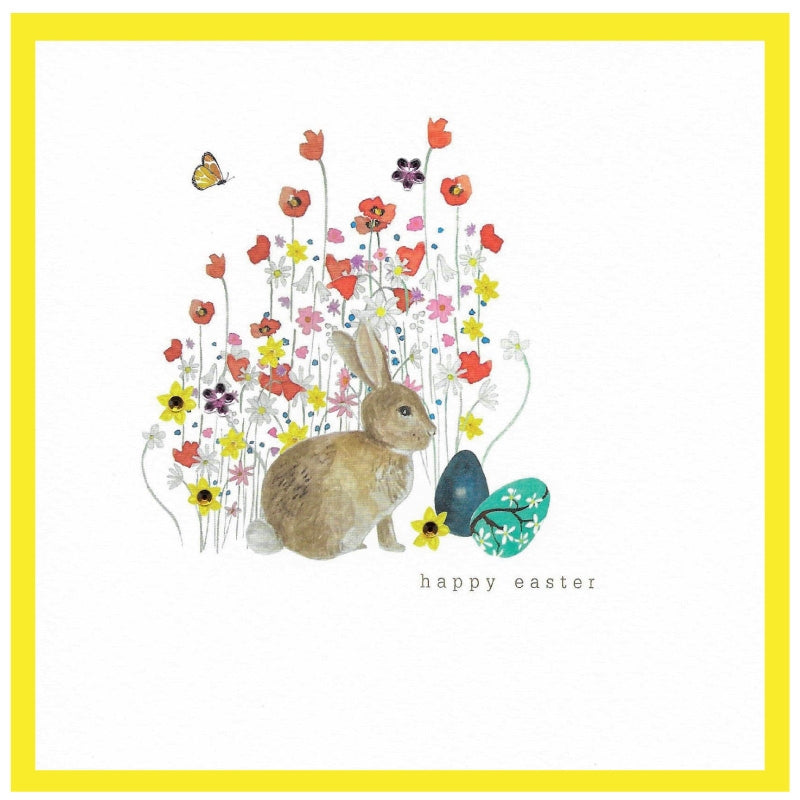 Bunny & Poppies Easter Card