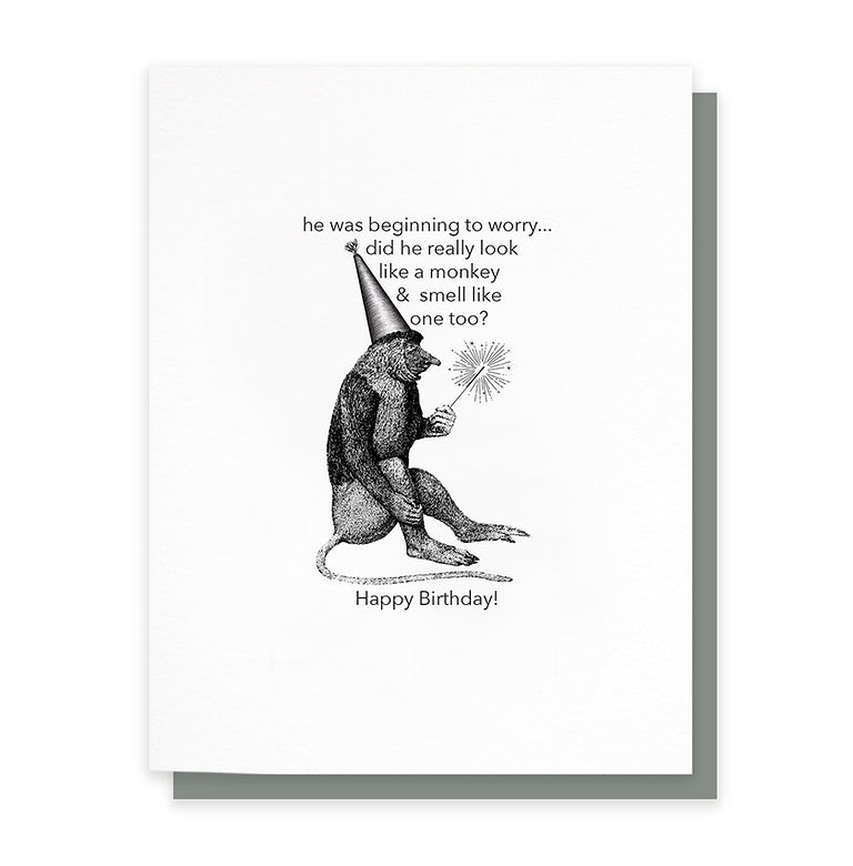 Smell Like A Monkey Birthday Card