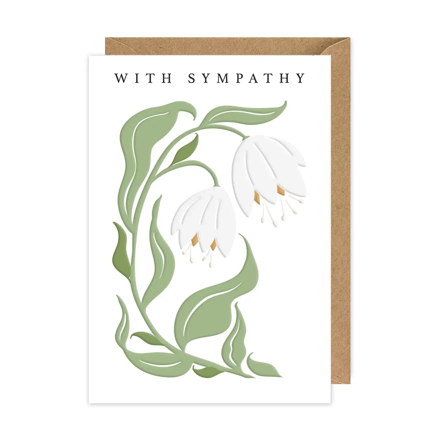 White Flowers Sympathy Card
