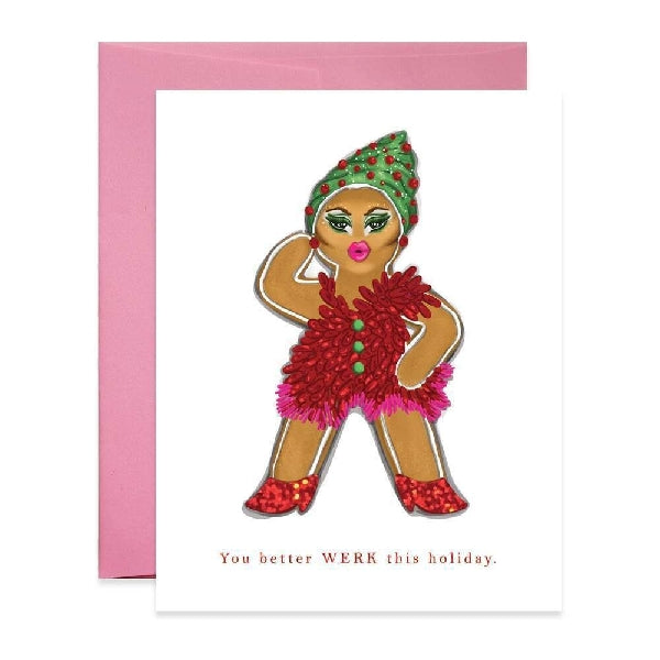 Gingerbread Drag Queen Holiday Card