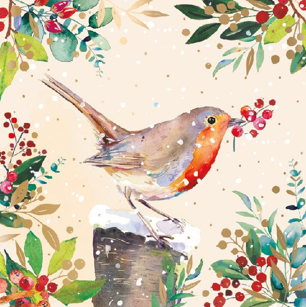 Ling Boxed Christmas Cards - Pack of 10 | Robin