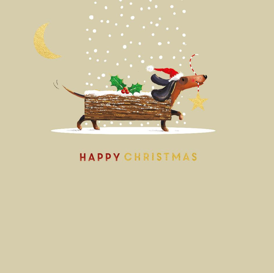 Dog Log Christmas Card