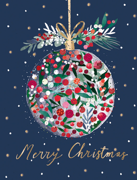 Ling Boxed Christmas Cards - Pack of 8 | Foliage Bauble
